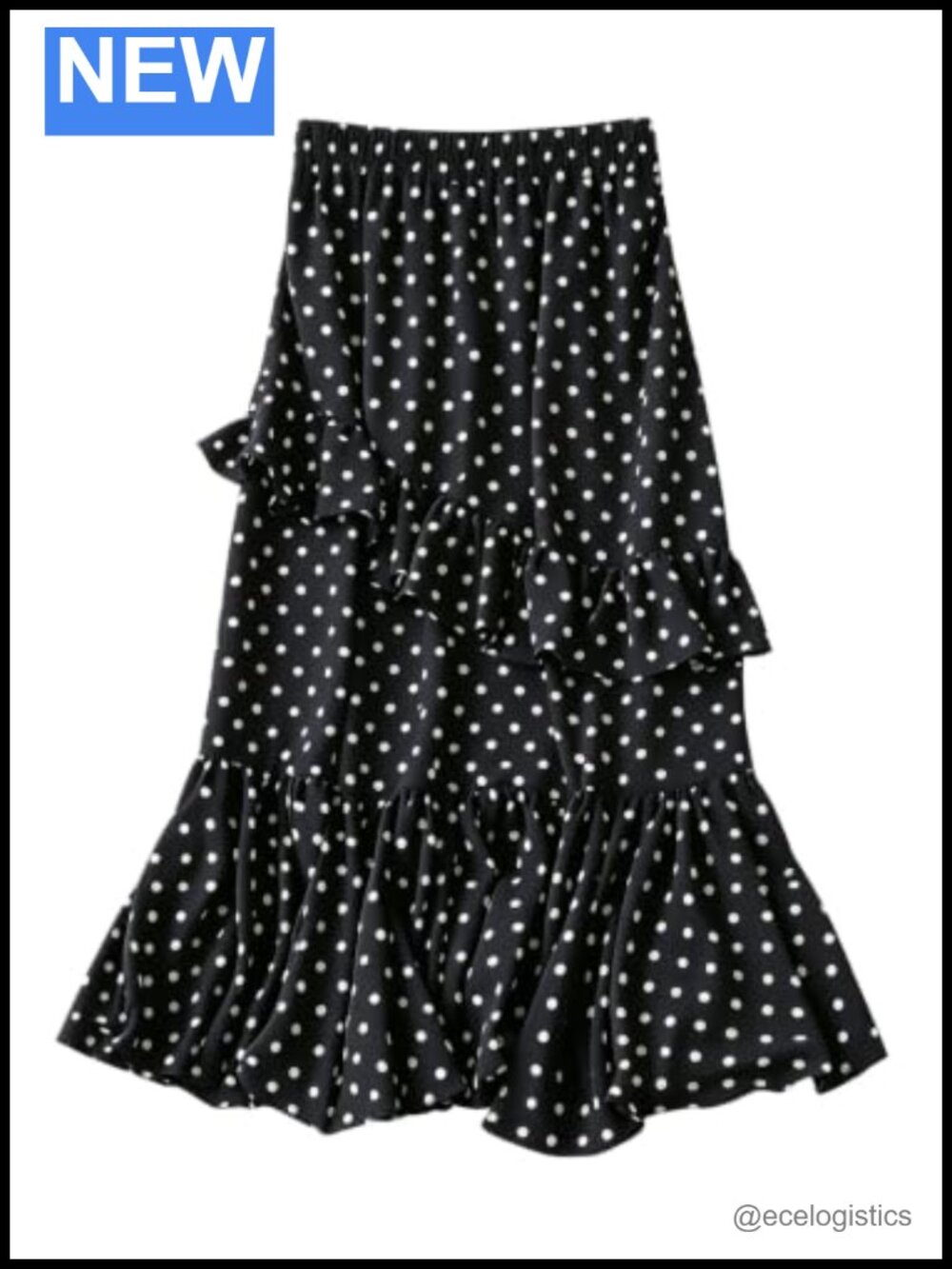 Women's Polka Dots A-Line Tiered Long Skirt Vacation Outfit